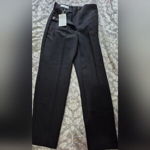 Zara Black High-Waist Tailored Trousers